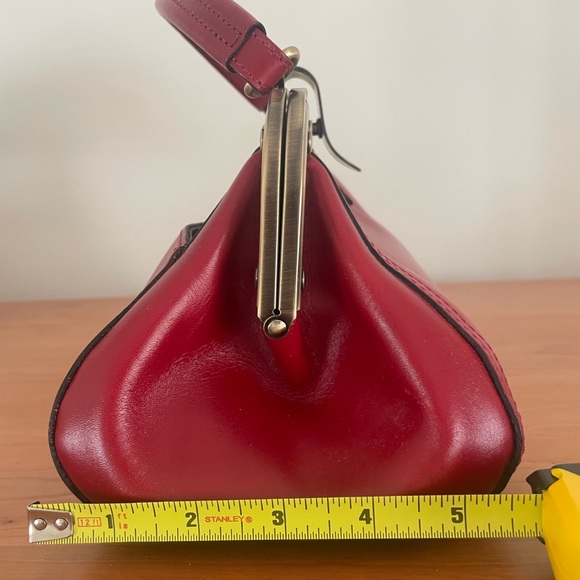 Patricia Nash Red Leather Clutch with Gold Accents - Picture 7 of 11